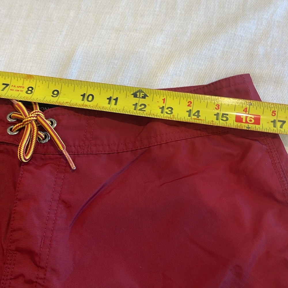 28004 Vintage Brixton Mfg. Nylon Green Board-shorts Men's 32 Oceanside Cali EUC - Picture 2 of 9